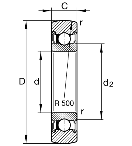 INA track roller LR..-2RSR, single row