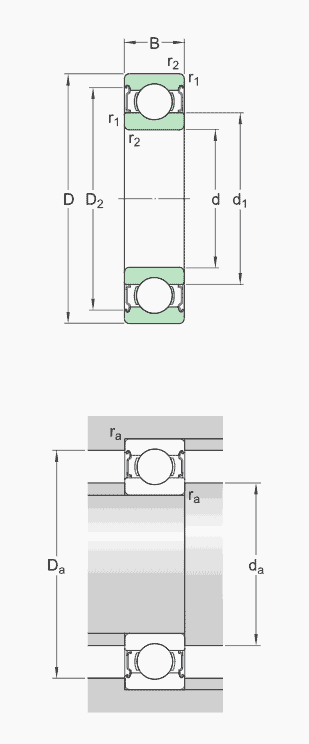 Deep groove ball bearing with shields