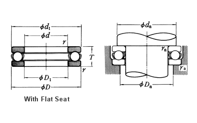 NSK, Thrust ball bearing, With flat seat