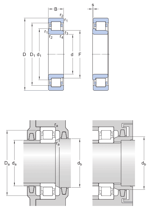 SKF Cylindrical roller bearings, NJ design