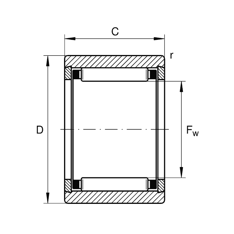 Needle roller bearings NK, light series