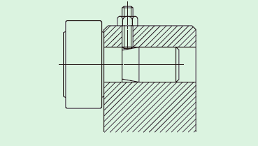 Mounting example of Easy Mounting
        Type Cam Follower