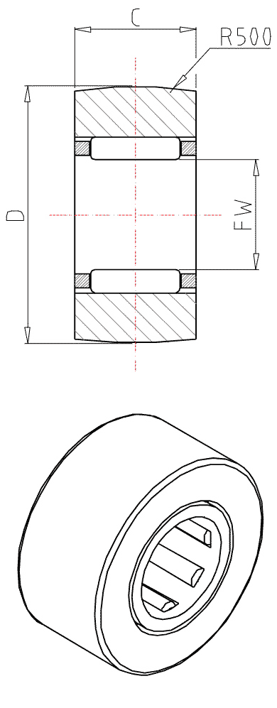 IKO Separable Roller Followers, Without inner ring
