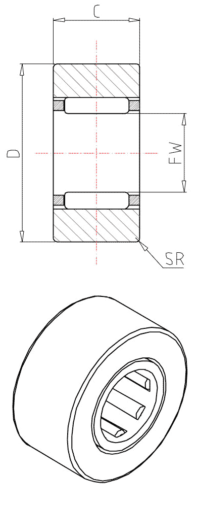 IKO Separable Roller Followers, Without inner ring