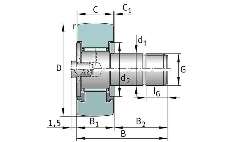 INA KR Stud type track rollers