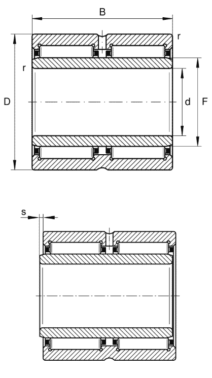 INA needle roller bearing, double row