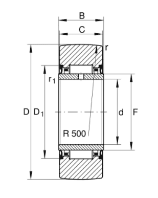 INA NA22..-2RSR yoke type track roller