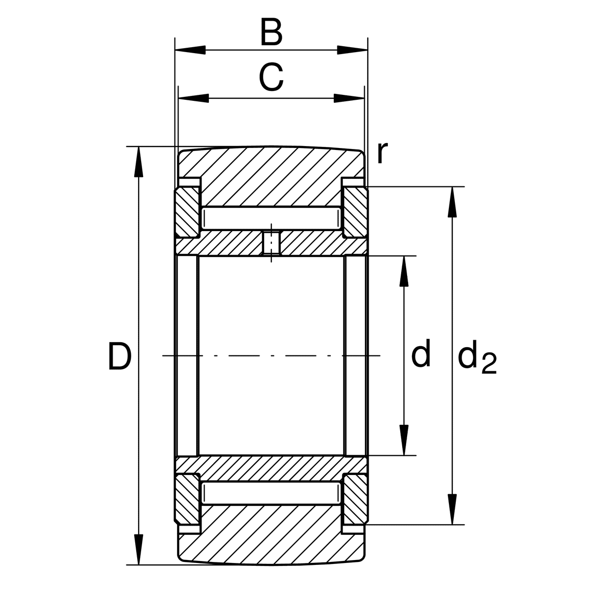 INA Yoke type track rollers NATV