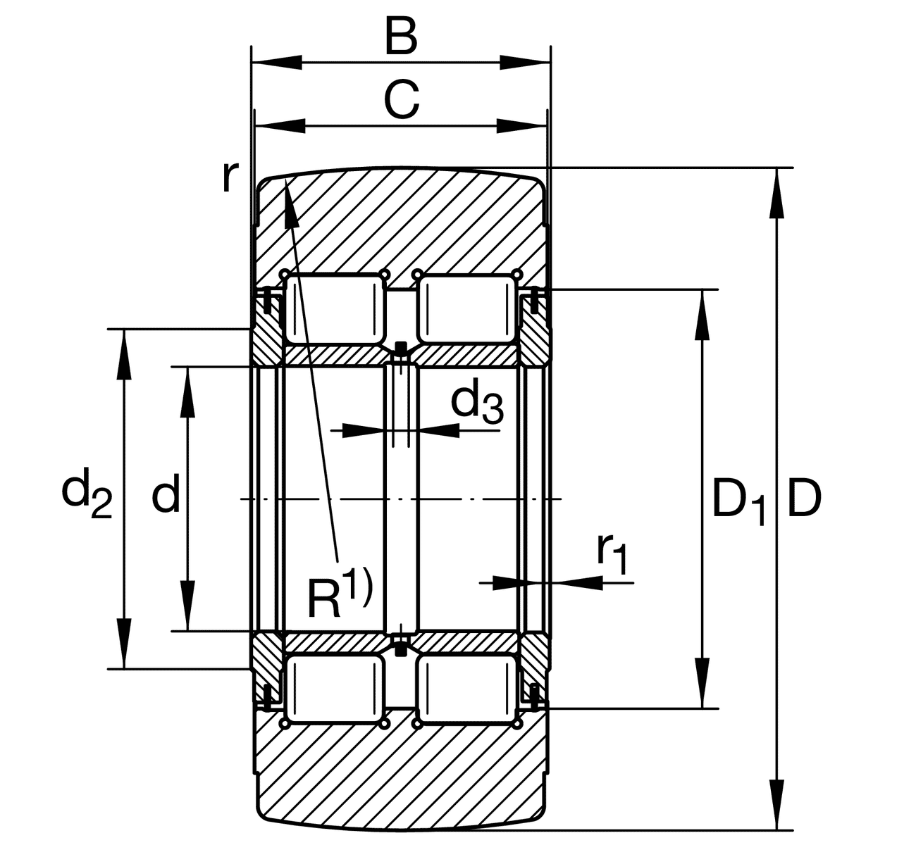 INA Yoke type track roller NNTR..-2ZL