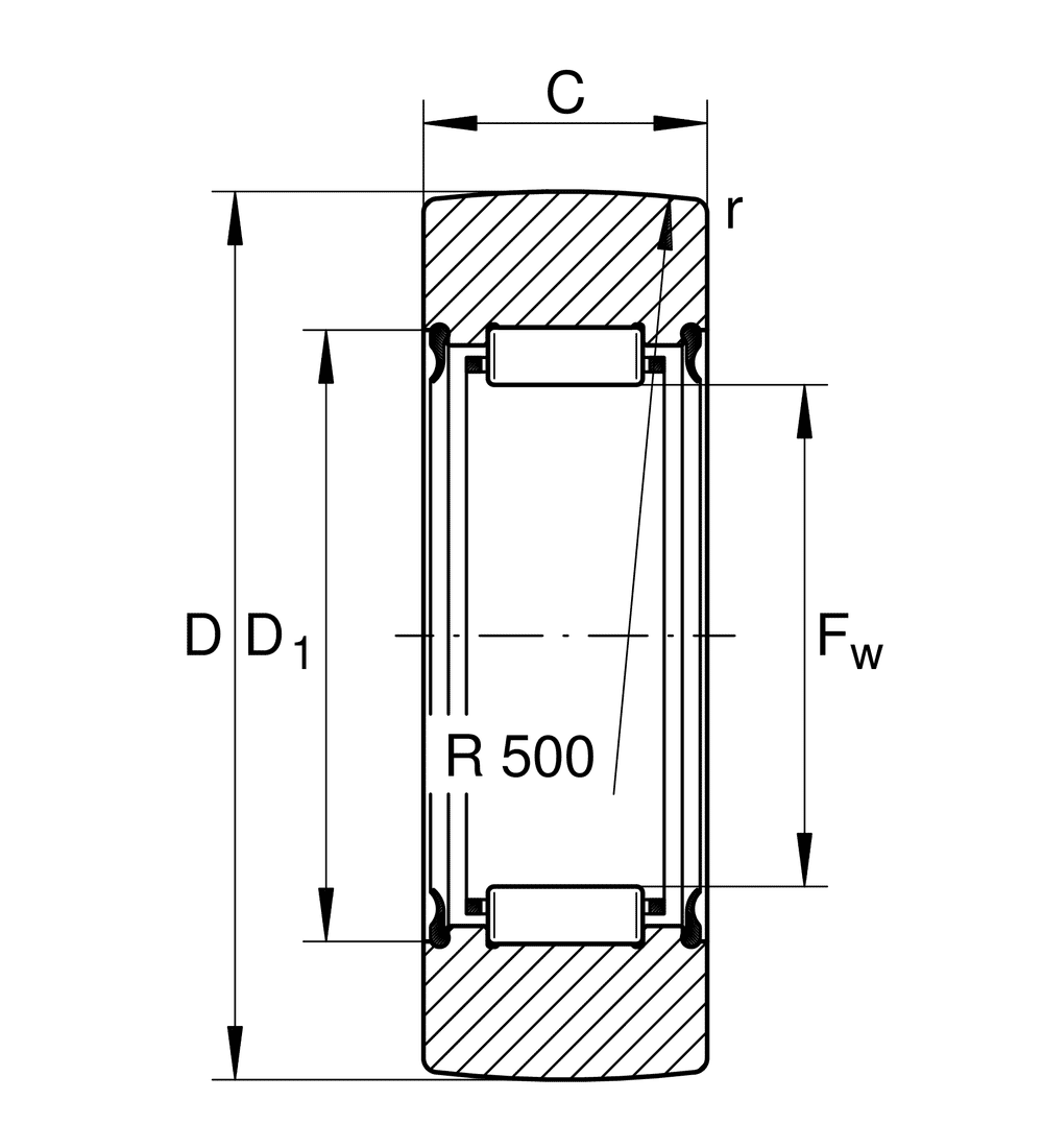 Yoke type track rollers RNA22..-2RSR