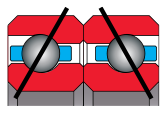 type B bearing - angular contact pair, duplexed back to back