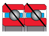 type T bearing - angular contact pair, duplexed tandem