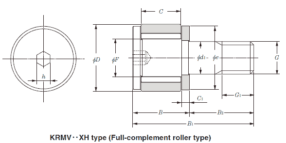KRMV..XH type miniature cam followers