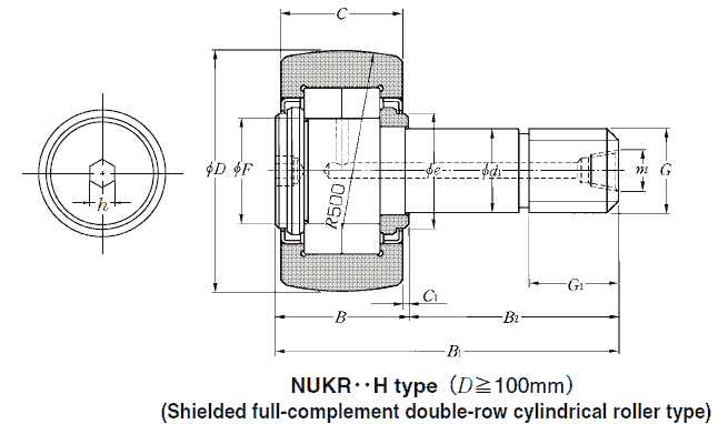 NTN full-complement double-row cylindrical roller cam followers