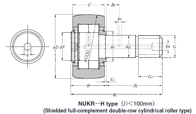 NTN full-complement double-row cylindrical roller cam followers