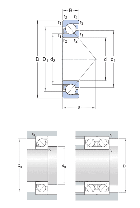 SKF Angular contact ball bearings, single row