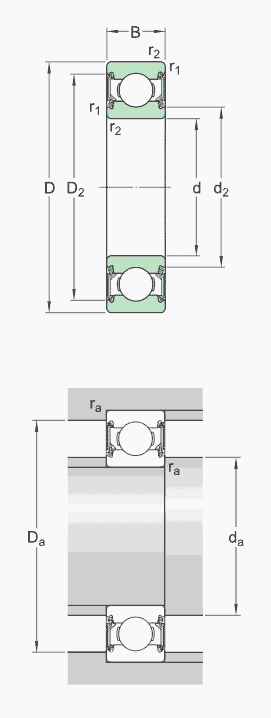Deep groove ball bearing with seals, SKF Explorer