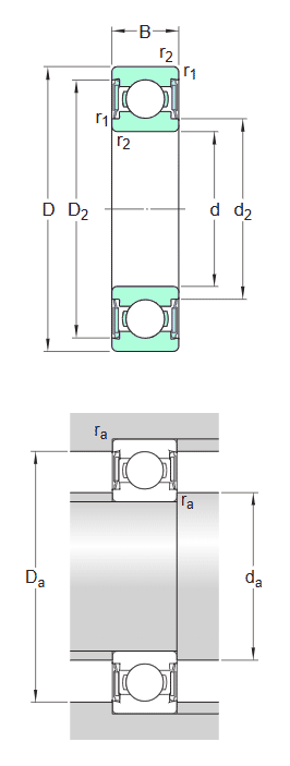 SKF stainless steel deep groove ball bearing
