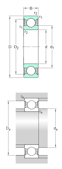 SKF stainless steel deep groove ball bearing