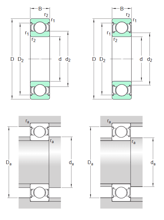 SKF stainless steel deep groove ball bearing