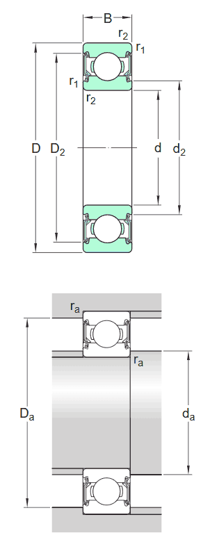 SKF hybrid ceramic deep groove ball bearing with low-friction seals