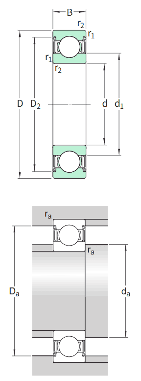 SKF hybrid ceramic deep groove ball bearing with shields