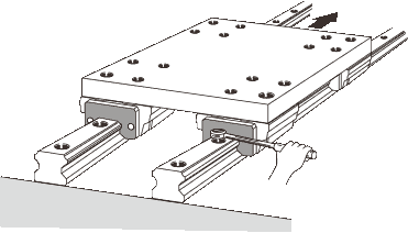 Having the Subsidiary Linear Rail Follow the Master Linear Rail